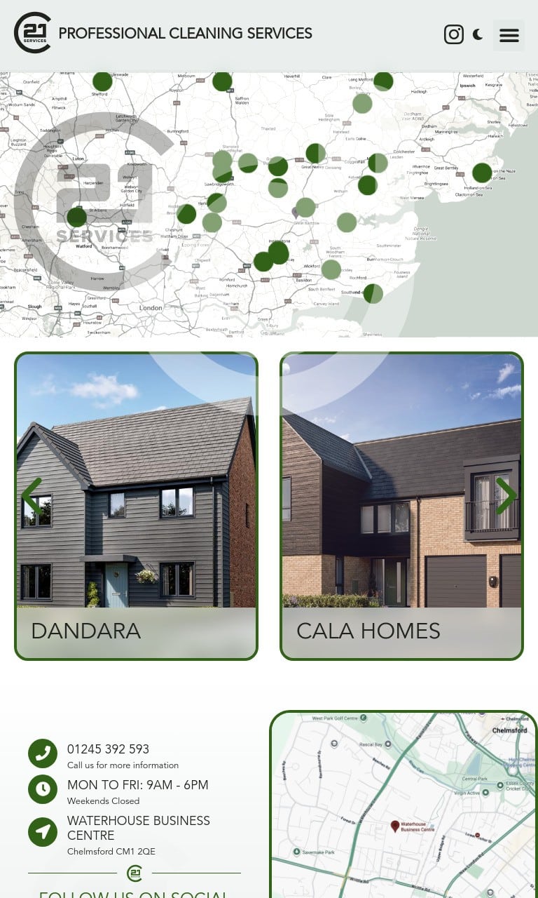 Screenshot of https://c21services.co.uk