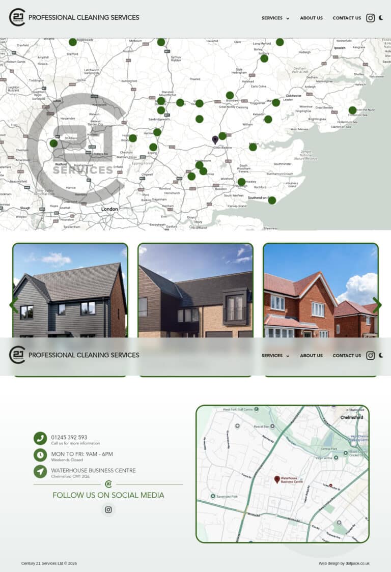 Screenshot of https://c21services.co.uk