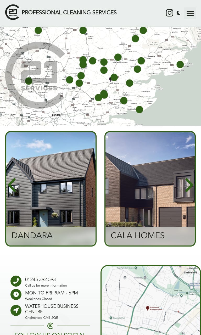 Screenshot of https://c21services.co.uk