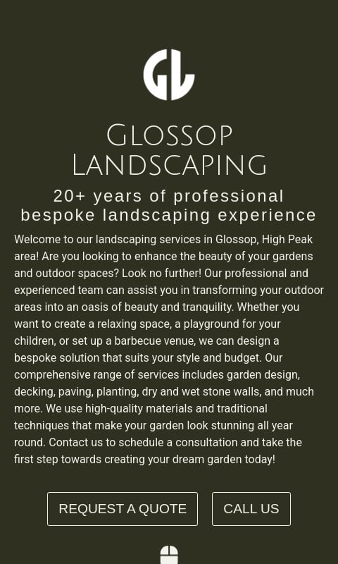 Screenshot of https://glossoplandscapes.co.uk/