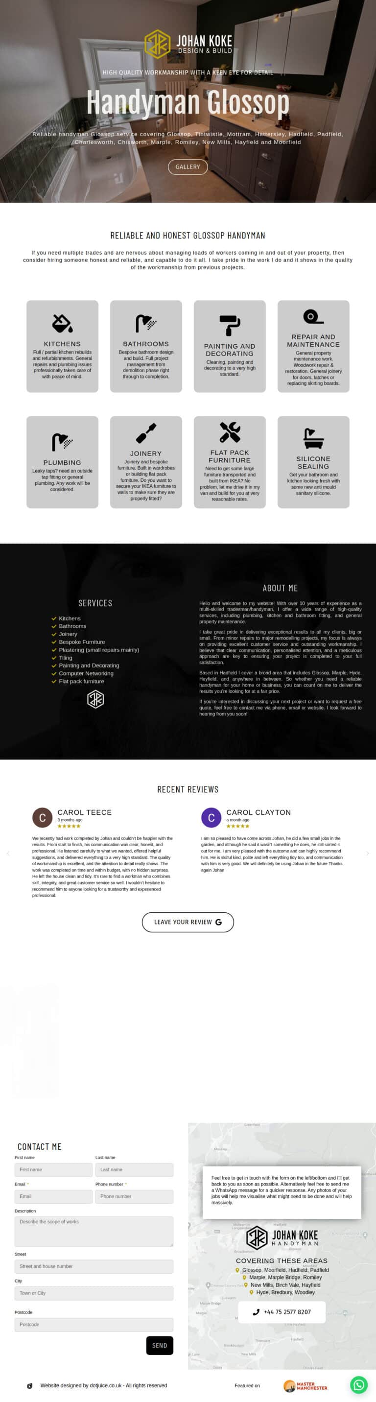 Screenshot of https://handyman.koke.estate/