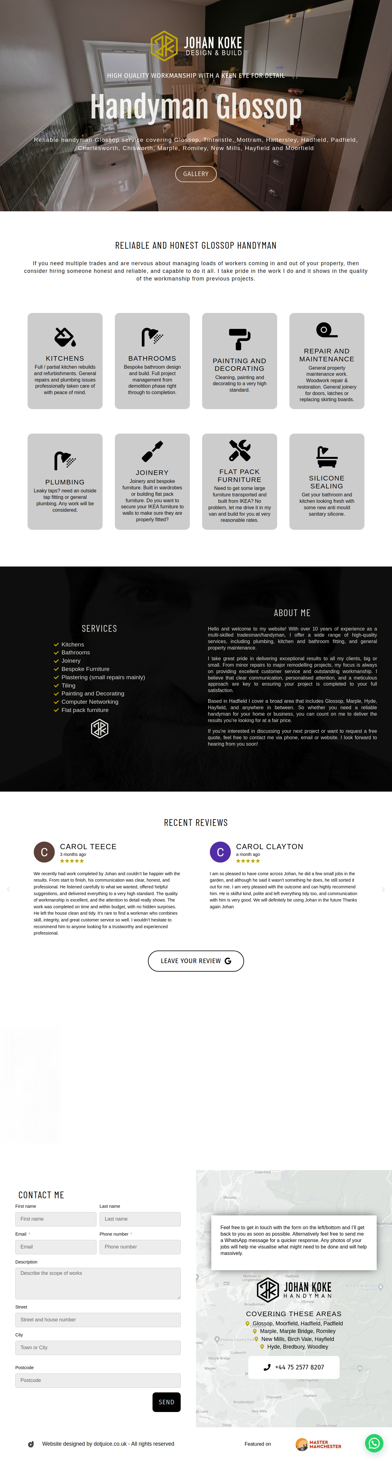 Screenshot of https://handyman.koke.estate/