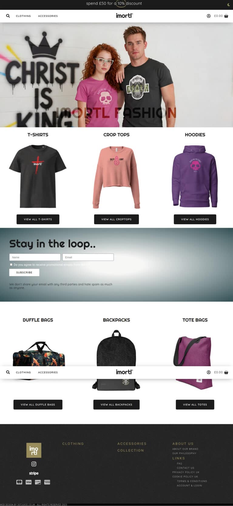 Screenshot of https://imortl.co.uk/