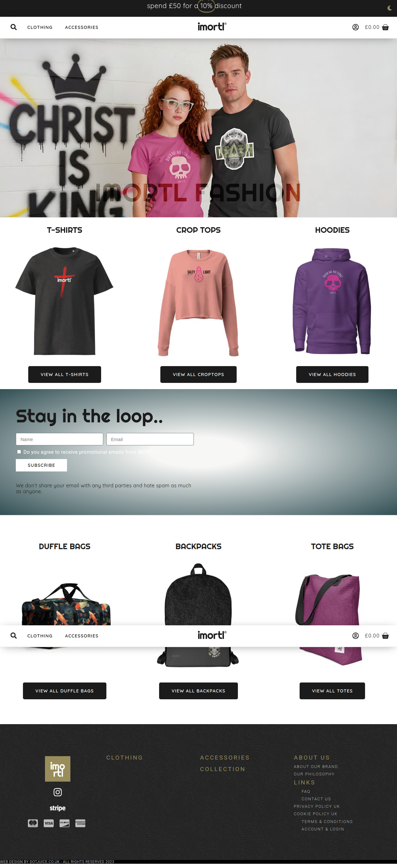 Screenshot of https://imortl.co.uk/