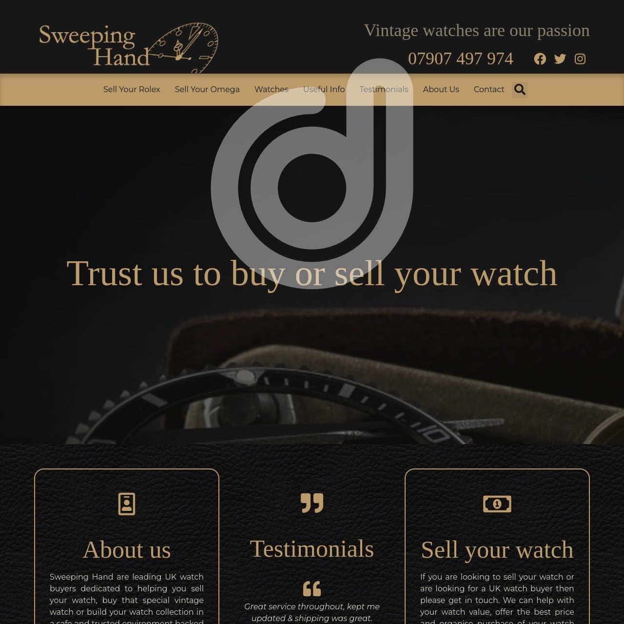 Screenshot of https://sweepinghand.co.uk/