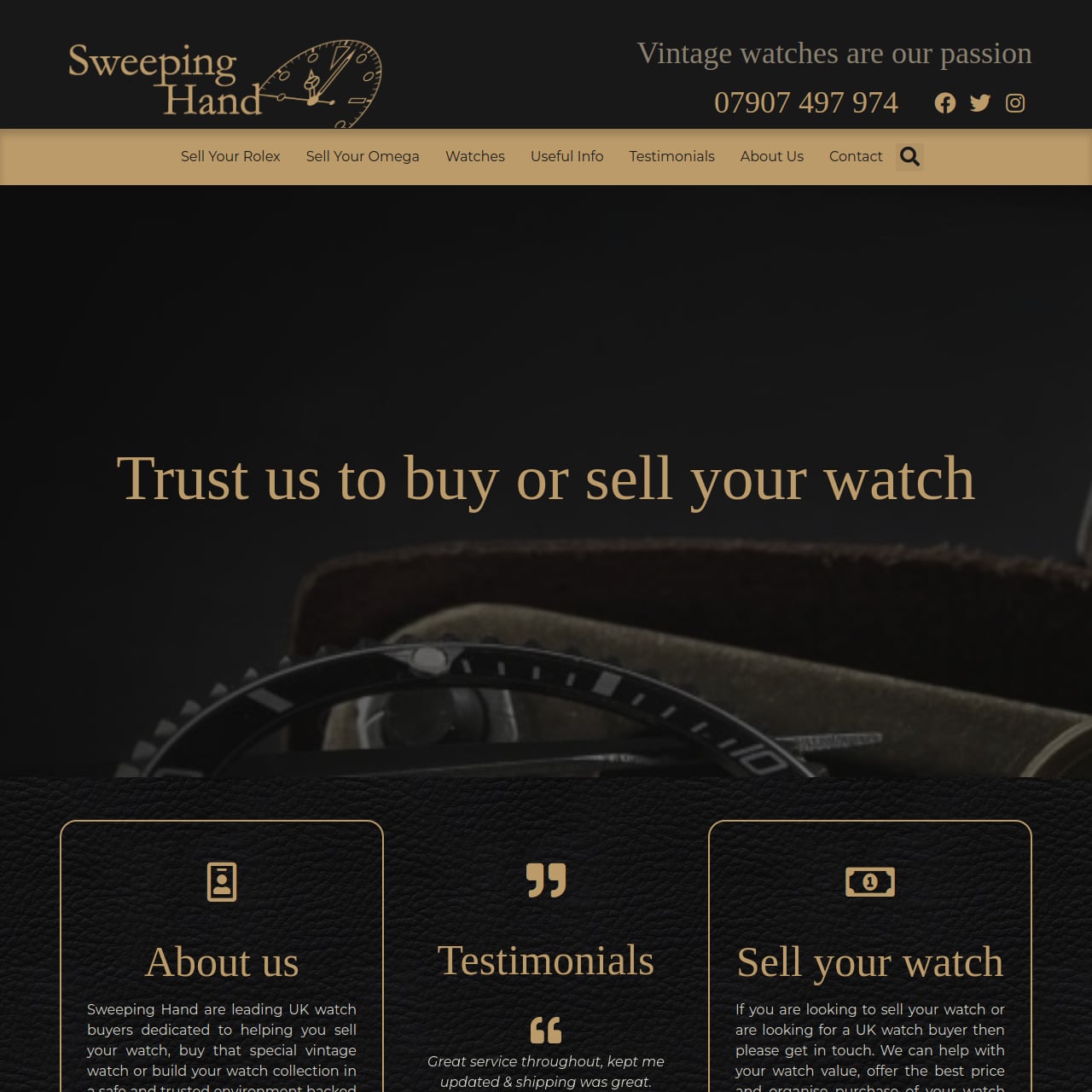Screenshot of https://sweepinghand.co.uk/