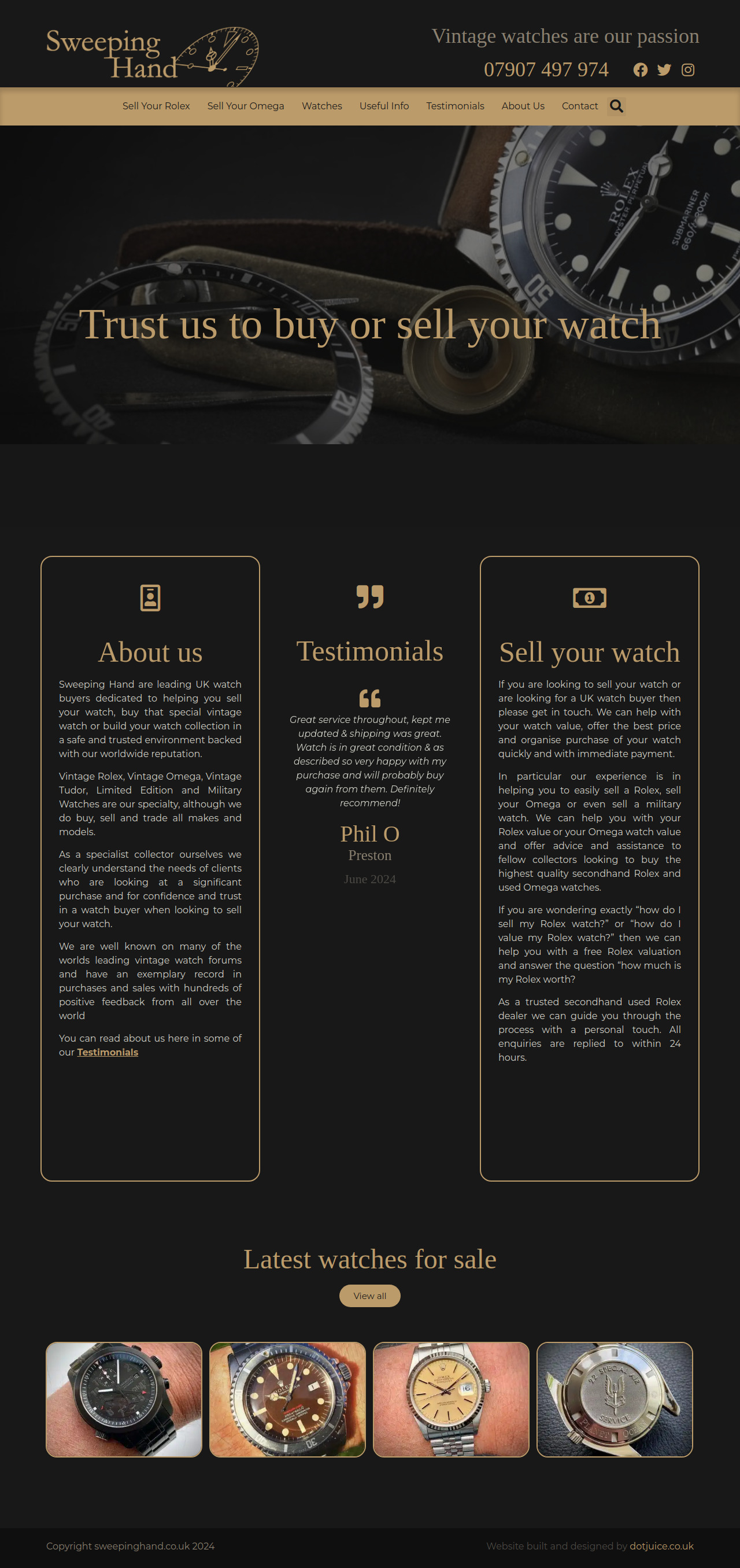 Screenshot of https://sweepinghand.co.uk/