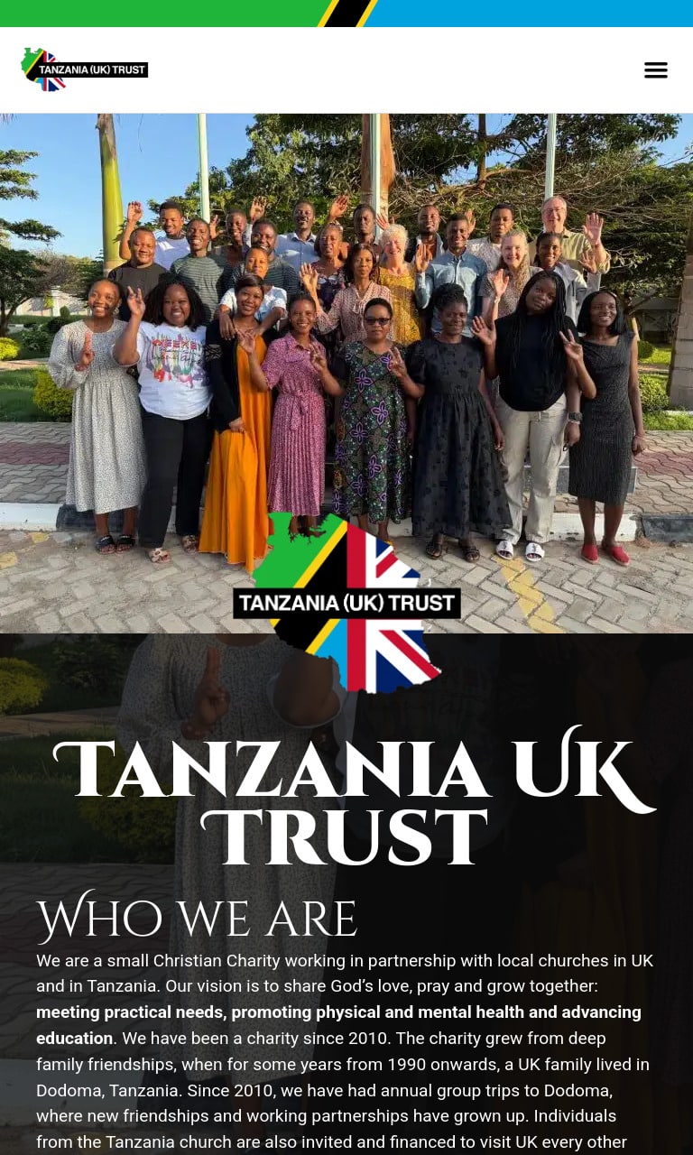 Screenshot of https://tanzaniauk.org.uk/