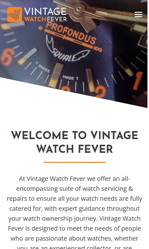 Screenshot of https://vintagewatchfever.co.uk/